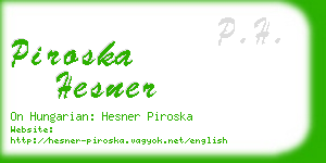 piroska hesner business card